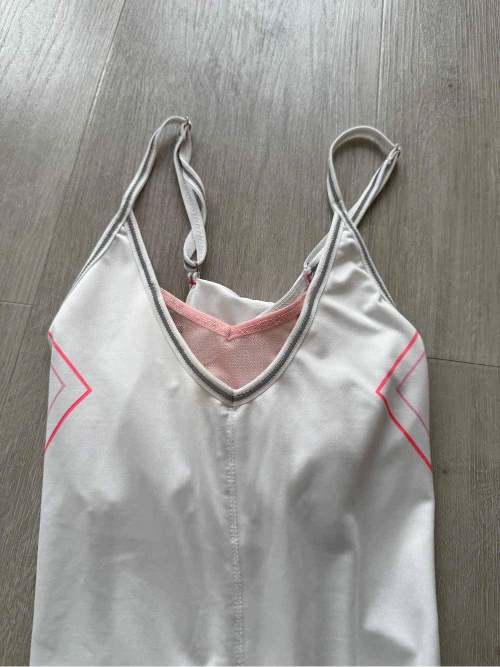 K-Swiss White Tennis Dress with Pink & Blue Trim - Picture 2 of 6